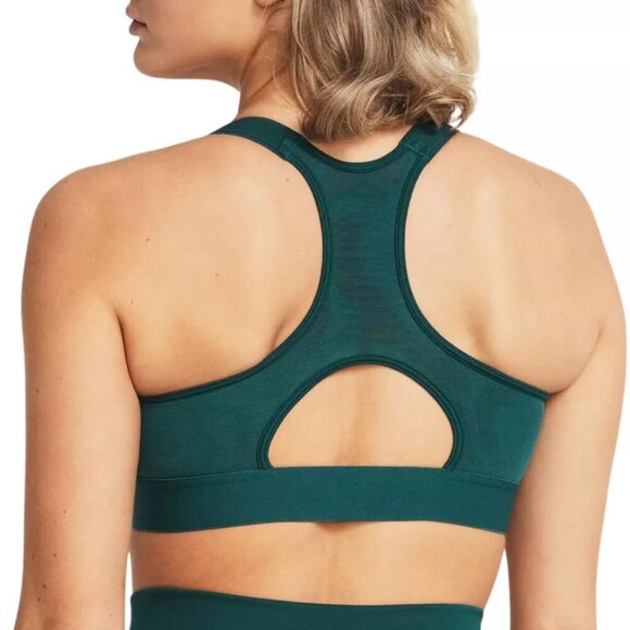 NWT Under Armour HeatGear High Teal Sports Bra Compression Adjustable Dry Fit M - Picture 2 of 9